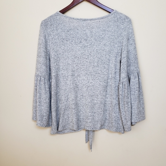 CAUTION TO THE WIND Front Tie Sweater - Picture 4 of 6